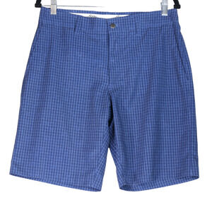 Callaway Shorts Mens Size 32 Blue Window Pane Plaid Golf Hike Active Stretch